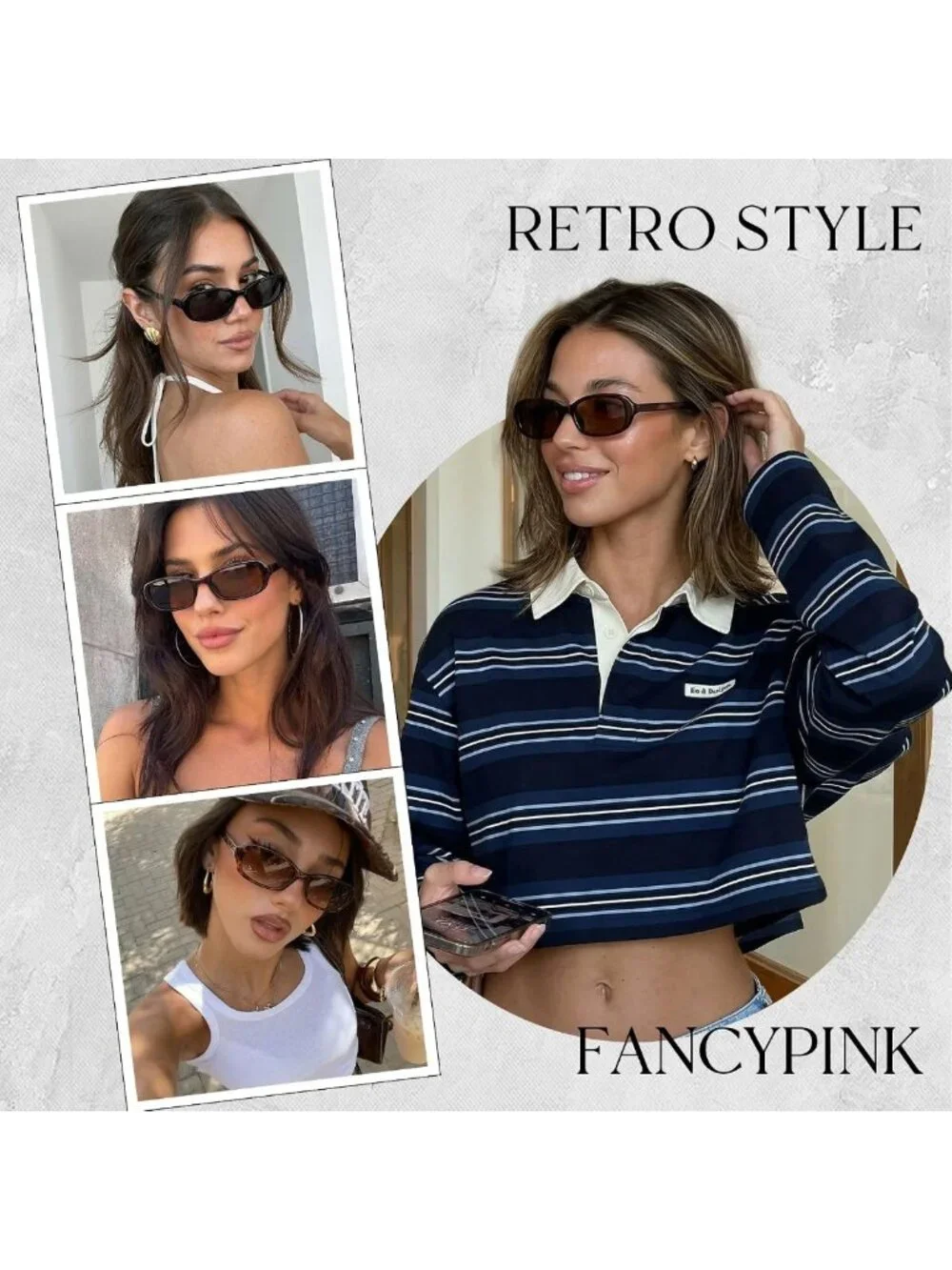 Trendy Y2K Small Pink Sunglasses for Women, Polarized UV400 Protection, Chic